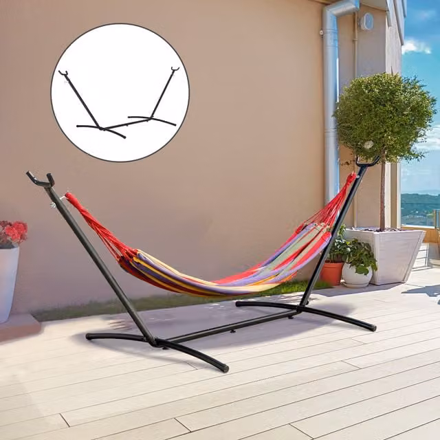 Outsunny Metal Hammock Stand Frame in Black