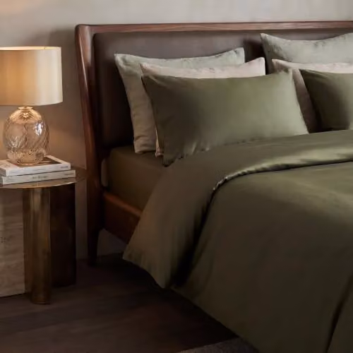 Bedable 100% Cotton Mako Sateen Deep Fitted Sheet, Green, W/D/H: 180 x 200 x 36 cm – 2