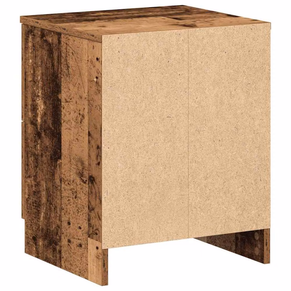 Berkfield Home Bedside Cabinet with 2 Drawers in Brown Old Wood, W/D/H: 40 x 36 x 50 cm – 5