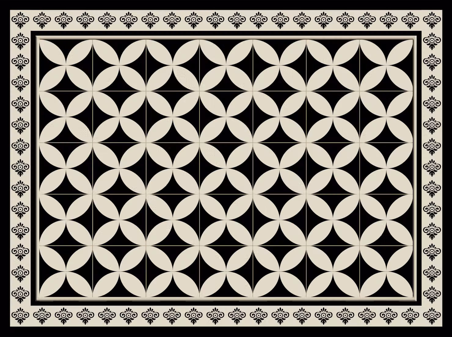 Native Home & Lifestyle Hydra Black Vinyl Table Mat Set of 4, W: 33 cm, D: 45 cm – 2