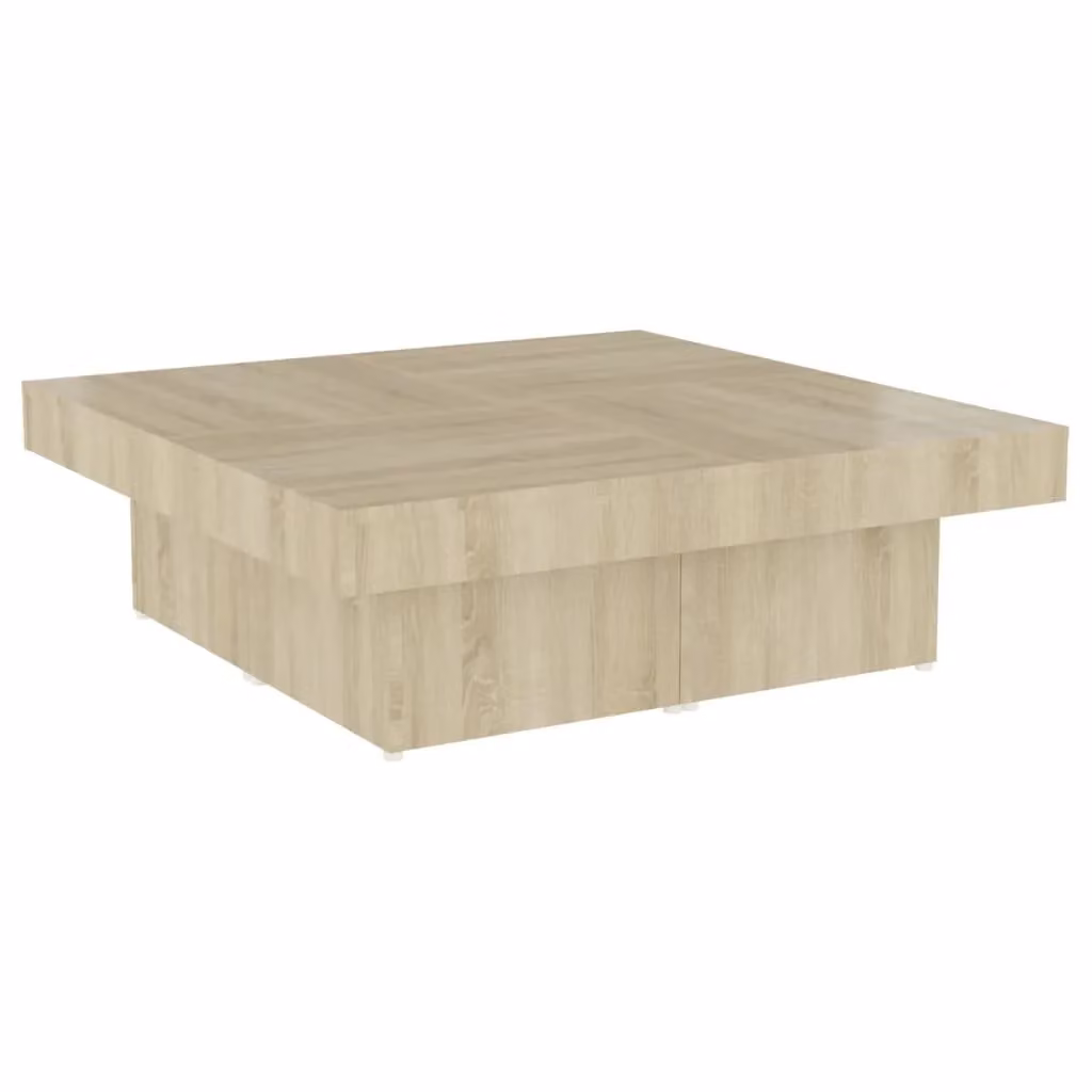 Berkfield Home Sonoma Oak Coffee Table in Brown, W/D/H: 90 x 90 x 28 cm – 2