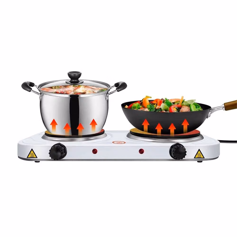 SPETLEK 2000W Portable Double Hot Plate Table Top Electric Cooker in White – 4