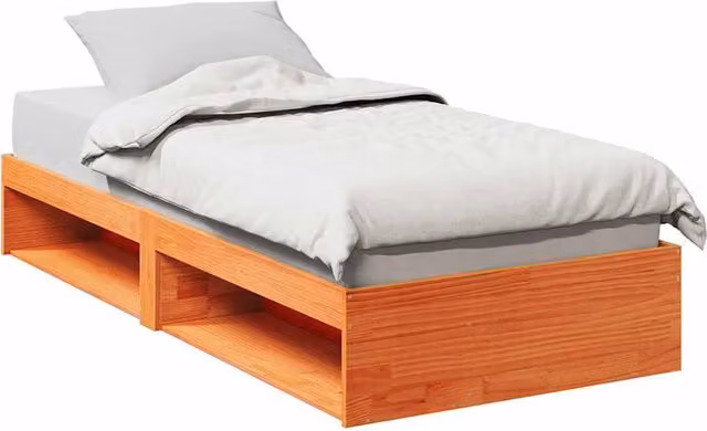 Berkfield Home Wax Brown Solid Wood Pine Day Bed without Mattress W/D/H: 190 x 90 x 90 cm