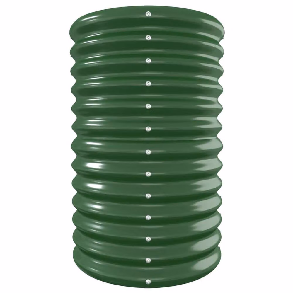 Berkfield Home Garden Powder-coated Steel Raised Bed in Green, W/D/H: 332 x 40 x 68 cm – 4