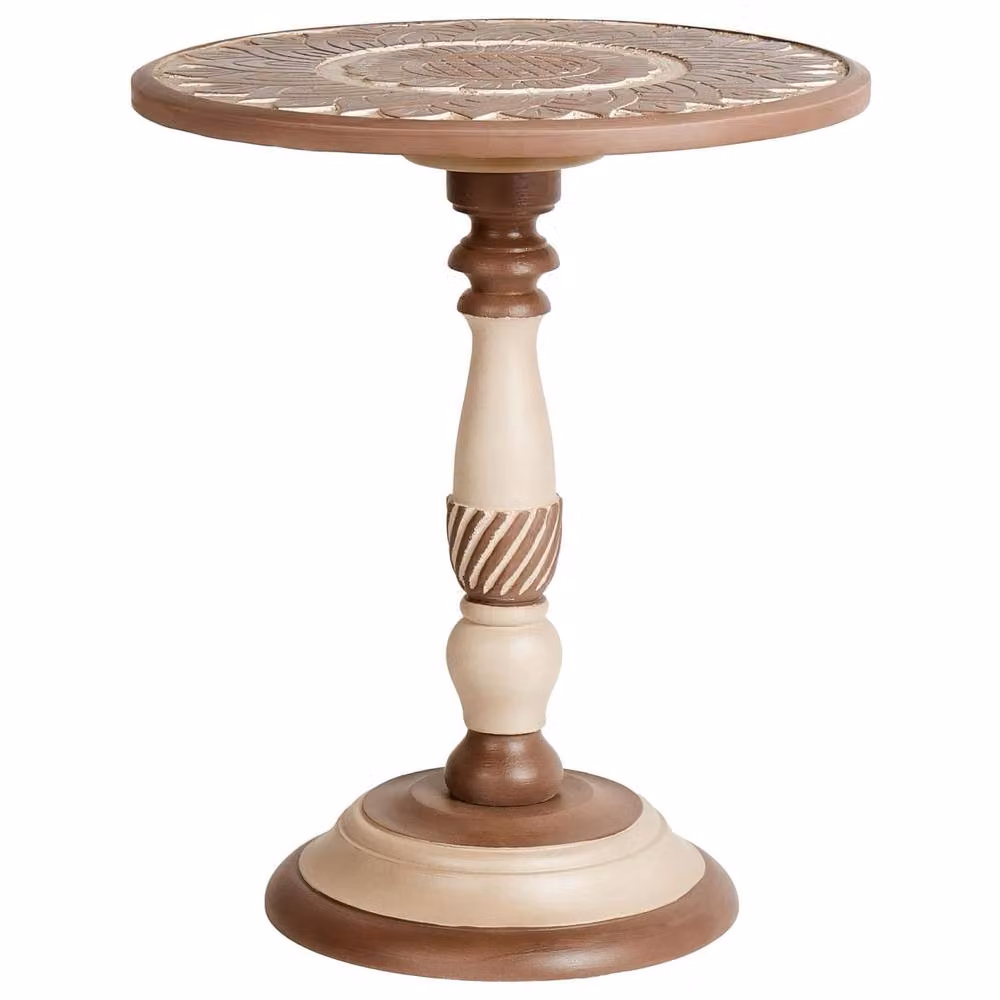 Wyld and Coco Everwood Round Mango Wood Side Table in Brown, W/D/H: 45 x 45 x 53 cm – 2