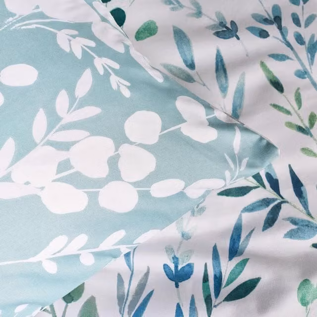 OHS Watercolour Floral Duvet Set in Green