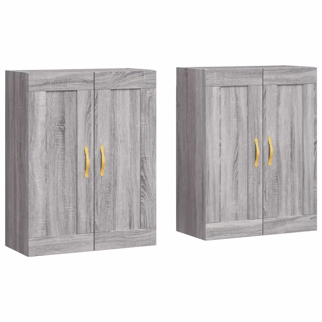 Berkfield Home Wall Mounted Cabinets, 2 Piece Set in Grey Sonoma Matt Engineered Wood – 1