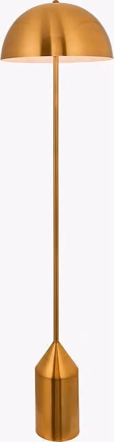 Netlighting Nova Retro Floor Lamp in Gold and White with Antique Brass Plate, H 152.5 cm, W 41.0 cm, D 41.0 cm