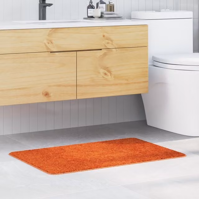 Berkfield Home Rectangular Non-Slip Bath Mat, Orange, W: 60 cm, D: 90 cm – 1