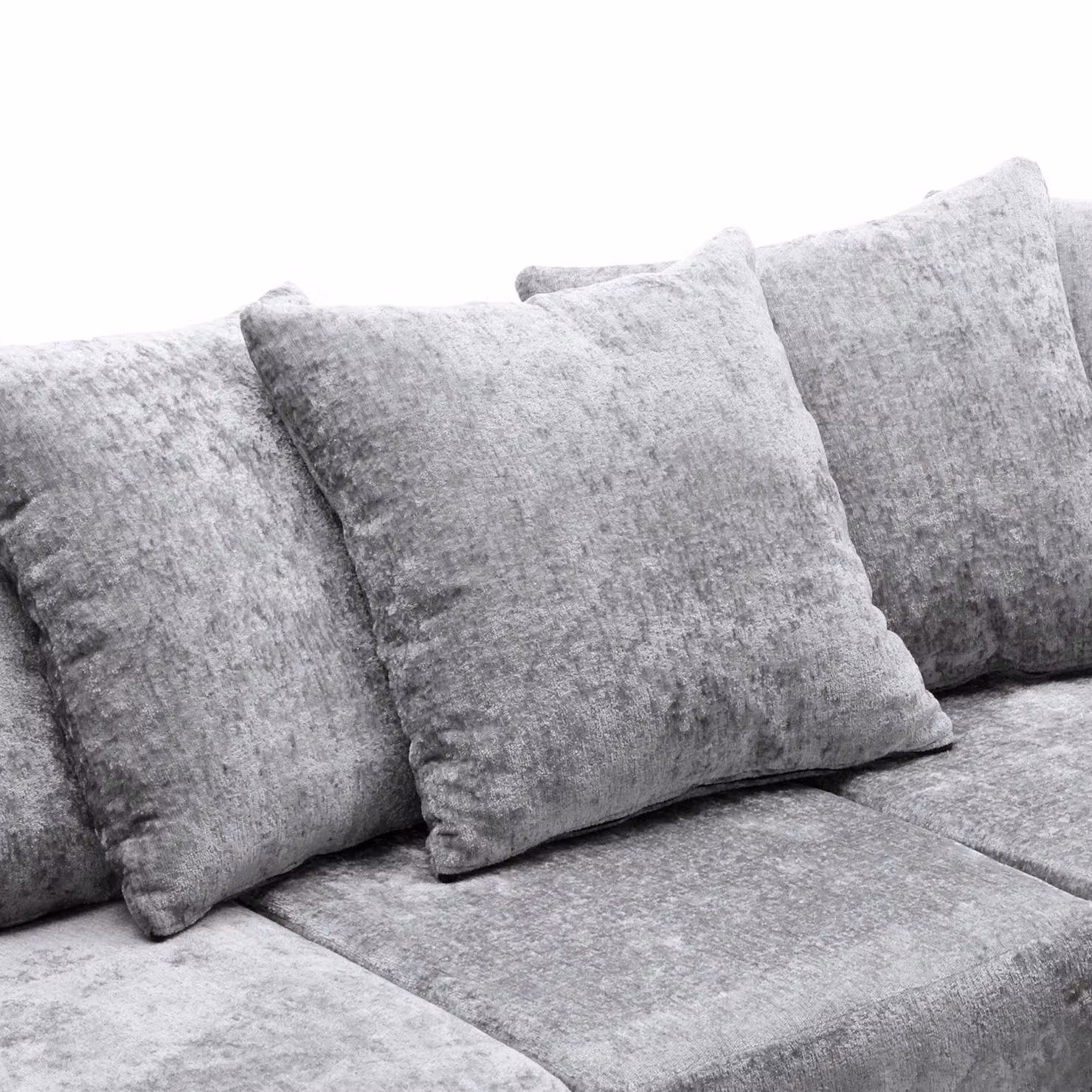 Abakus Direct Harriet U-Shape Crushed Chenille Sofa in Light Grey – 2