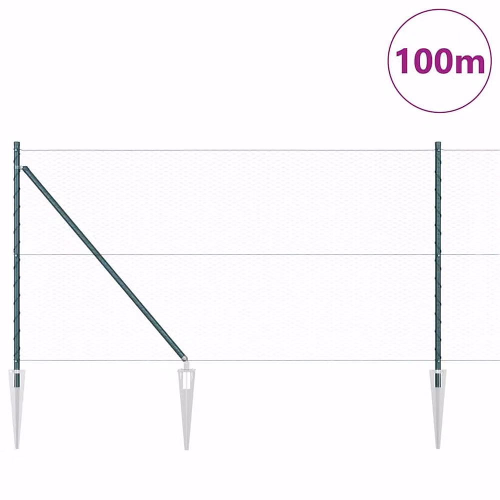 Berkfield Home Green Steel Hexagon Fence, 1 x 100 m – 2