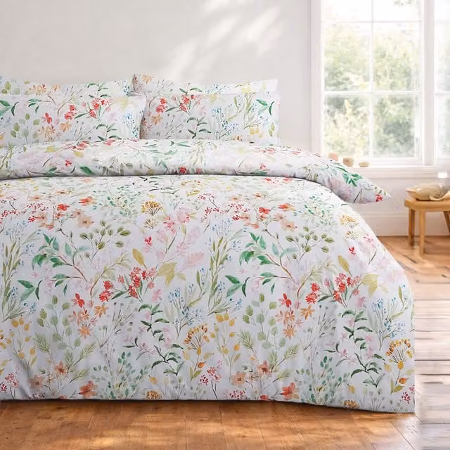 Florelle Floral Patterned Duvet Cover Set, Multicolour, 140 x 200 cm