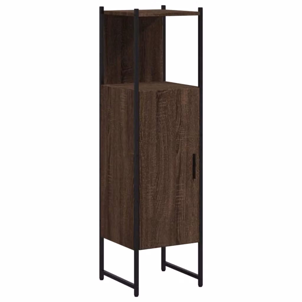 Berkfield Home Brown Oak Bathroom Cabinet W/D/H: 33 x 33 x 120.5 cm – 2