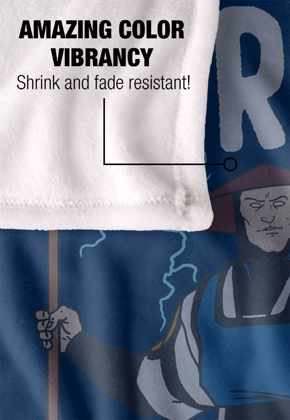 Warner Brothers Mortal Kombat Klassic Raiden Silky Touch Super Soft Fluffy Throw Blanket in White and Multicolour – 3