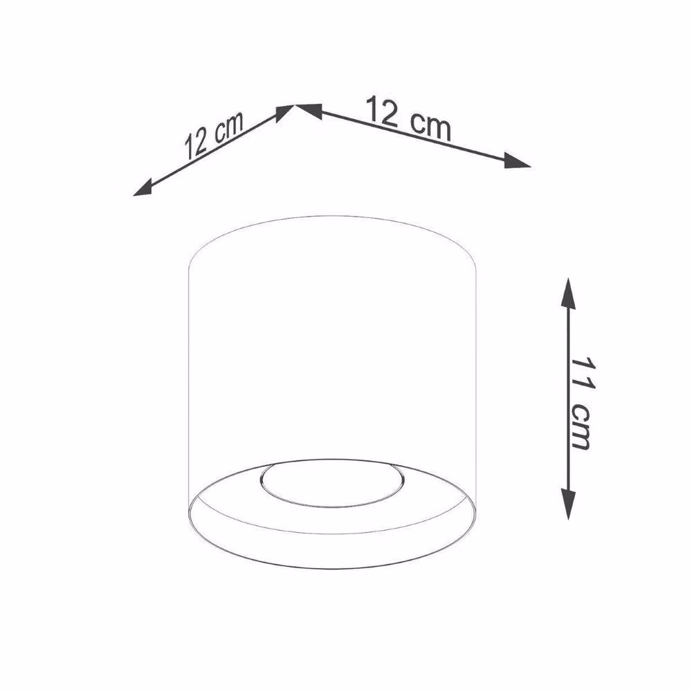 Sollux Lighting Mika Round Minimalist Ceiling Lamp in Grey, W/D/H: 11 x 12 x 12 cm – 3
