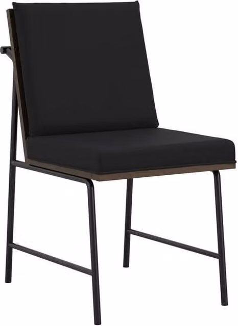 Lemon Pavilion Furniture Scout Indoor Dining Chair Set of 2 in Black Rubberwood and House Weave