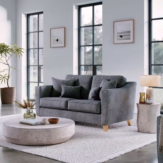 The Great Sofa Company Jackson 2 Seater Grey Chenille Upholstered Sofa