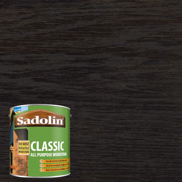 Sadolin Classic All Purpose Opaque Matt Woodstain, Black, 1 l