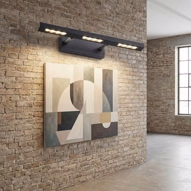 Kairui Lighting Modern LED Wall Light with Three Warm White Lights, Black/Grey, W/D/H: 41 x 18 x 3 cm – 1