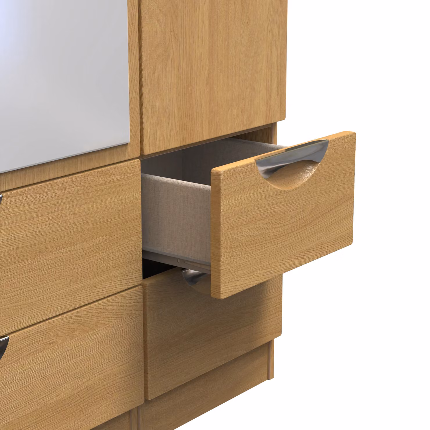 2 U Holborn Ready Assembled Tall Triple Wardrobe with Mirror and 2 Drawers in Brown – 4