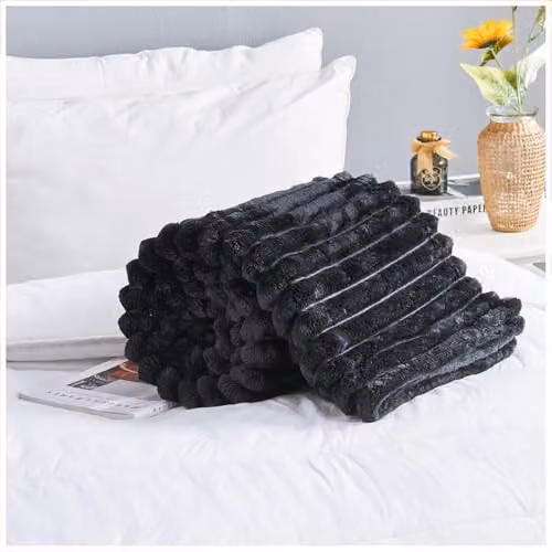 Gaveno Cavailia Black Fleece Throw Blanket, W/D/H: 150 x 200 cm – 4
