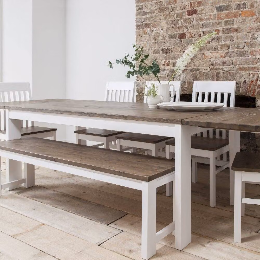 Nöa and Nani Hever Bench in White and Dark Pine – 2