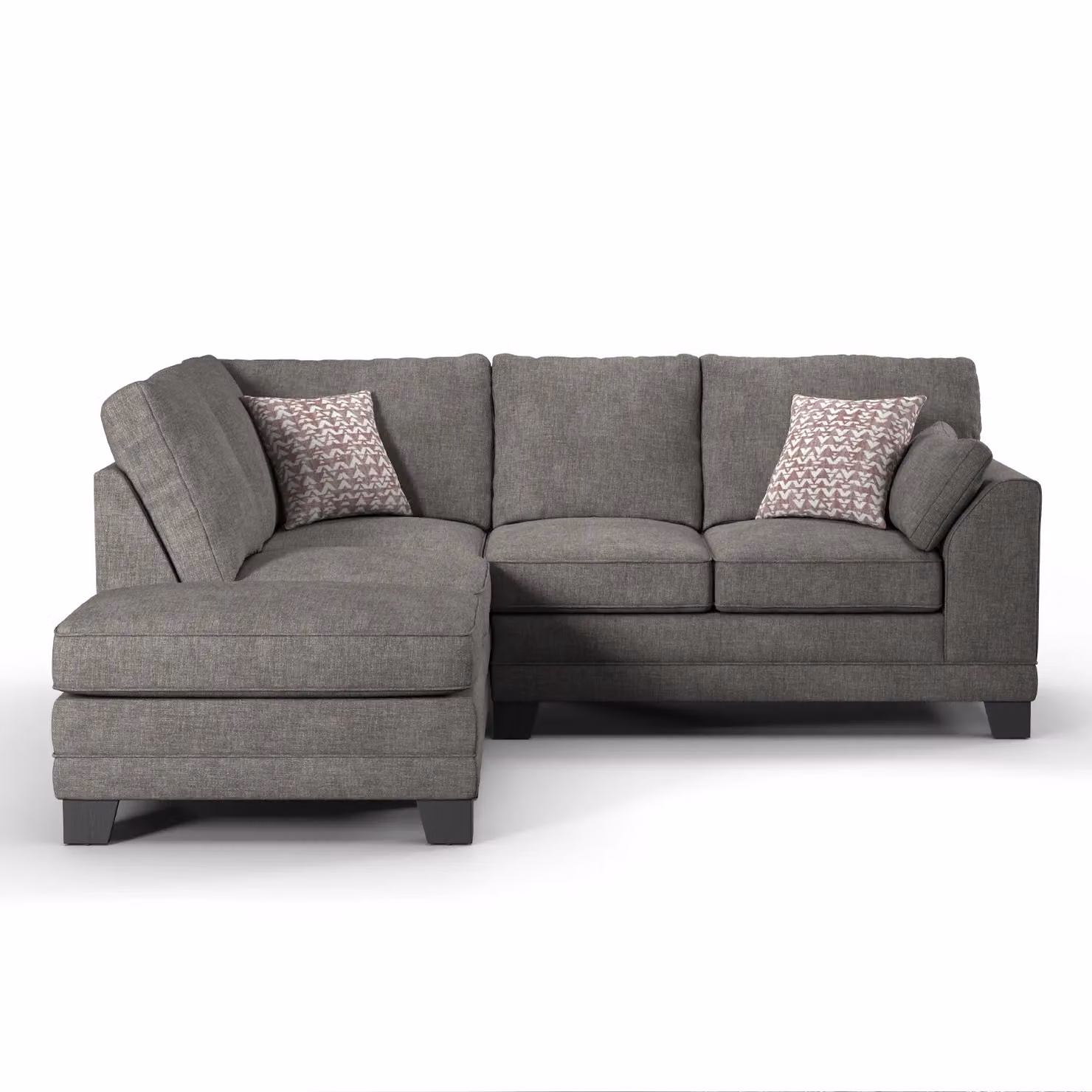 Furnishings For Less UK Hilliard Fullback L Shaped Fabric Corner Sofa in Charcoal or Mist, Left Hand Facing – 2