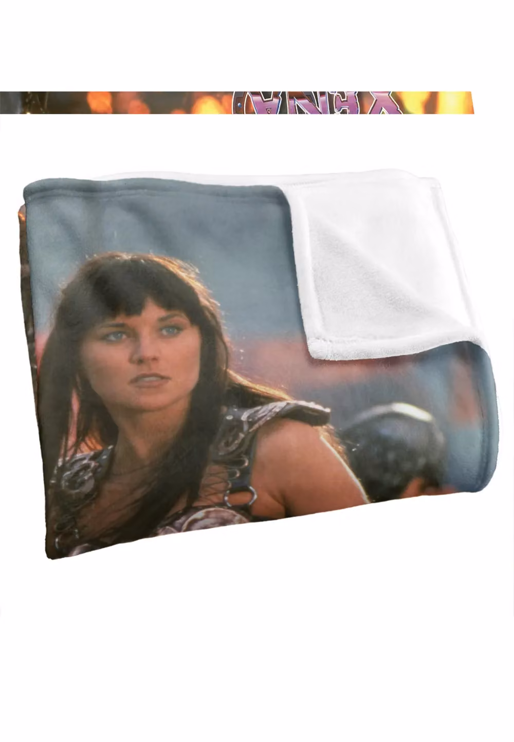 Trevco Xena The Warrior Princess Chakram Silky Touch Super Soft Fleece Throw Blanket, W/D/H: 152 x 127 cm, White – 3