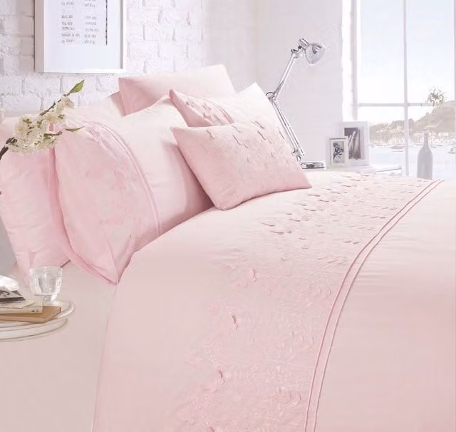 Rapport Home Papillon Boudoir Filled Rectangular Cushion in Pink, W: 50 cm, H: 30 cm