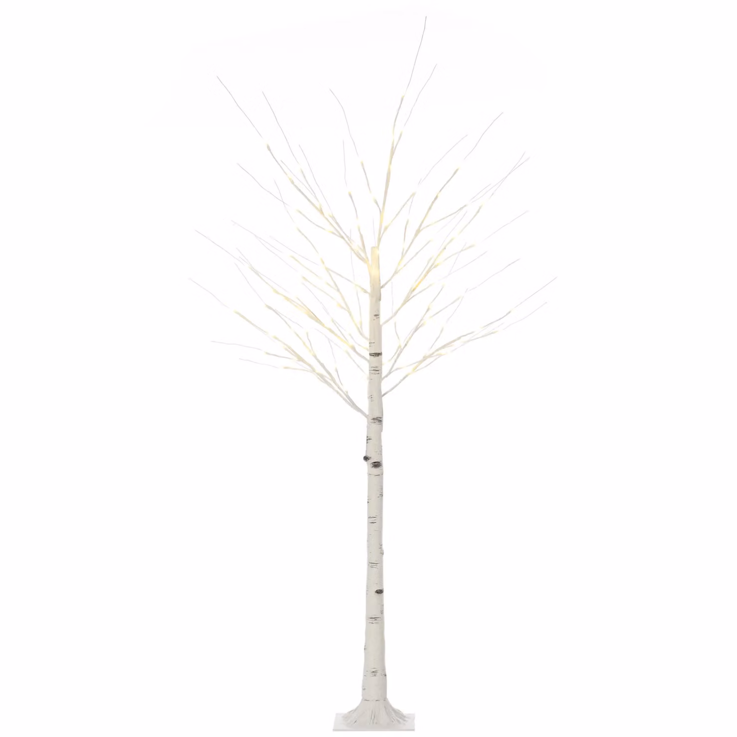 HOMCOM 6ft Artificial White Birch Tree with 96 Warm White Lights – 2