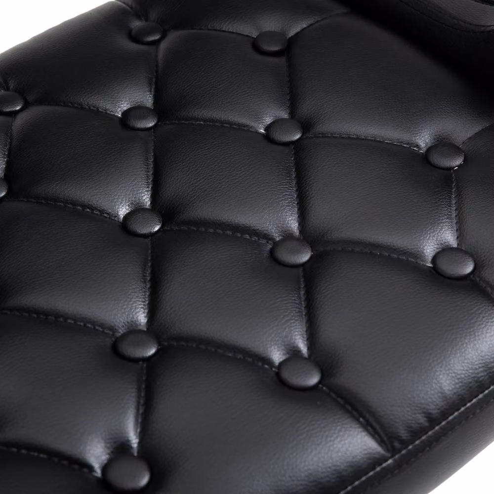 ERGOVEXA Luxe PU Leather Swivel Bar Stool with Armrests in Black – 8