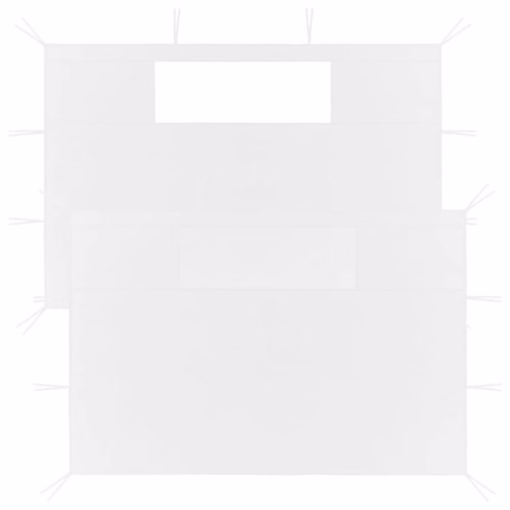 Berkfield Home Gazebo Sidewalls with Windows, 2 Piece Set, White