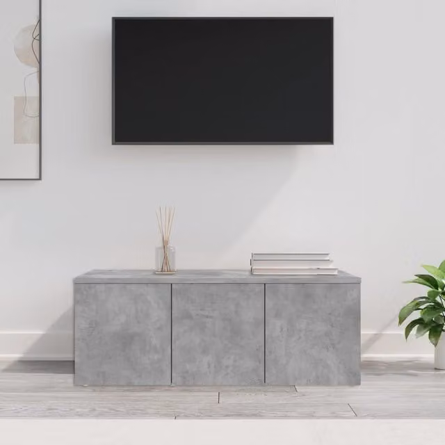 Berkfield Home Classic TV Cabinet in Concrete Grey, W/D/H: 80 x 34 x 30 cm