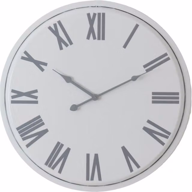 KDMK Vintage Round Analog Wall Clock in White