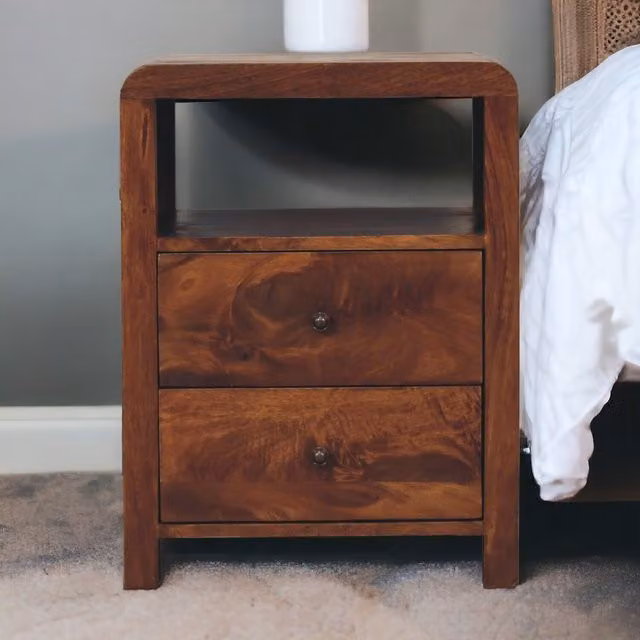 Artisan Furniture Mango Wood Bedside Table in Brown
