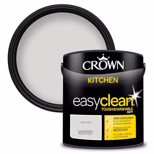 Crown Easyclean Matt Kitchen Paint, Grey, 2.5l – 1
