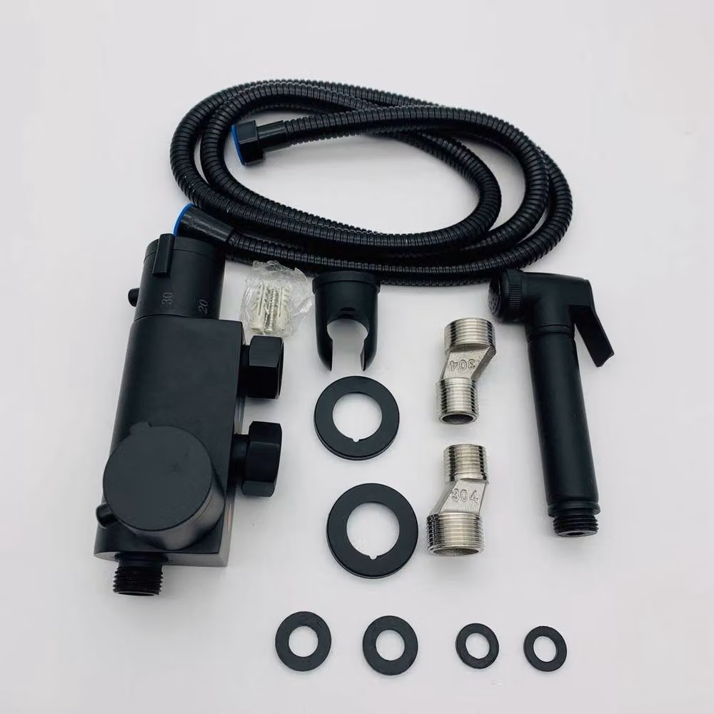 FLAVORA Black Thermostatic Bidet Spray Shower Kit – 2