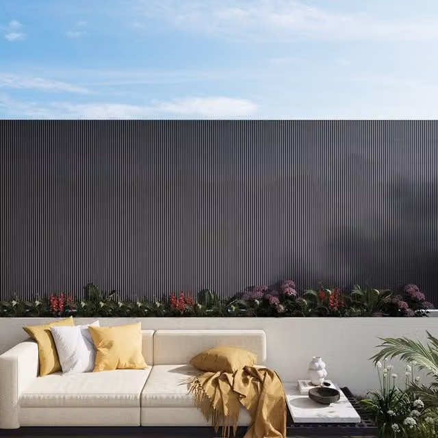 Livingandhome Woven PVC Garden Screening Mat, Grey, W: 500 cm, H: 150 cm