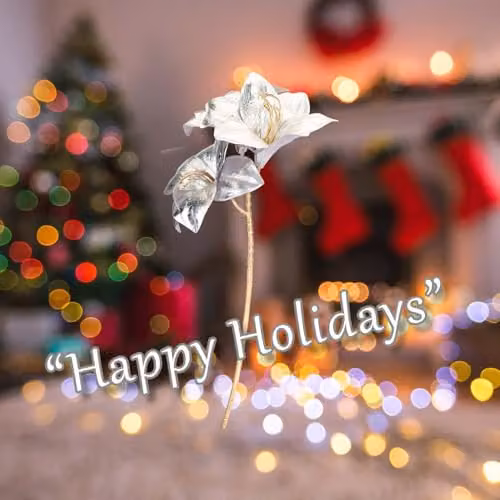 VFM e-Store Silver Amaryllis Christmas Floral Spray Decoration, W: 22 cm, H: 56 cm – 3