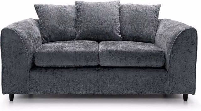 Abakus Direct Harriet 2 Seater Sofa in Dark Grey Crushed Chenille Fabric