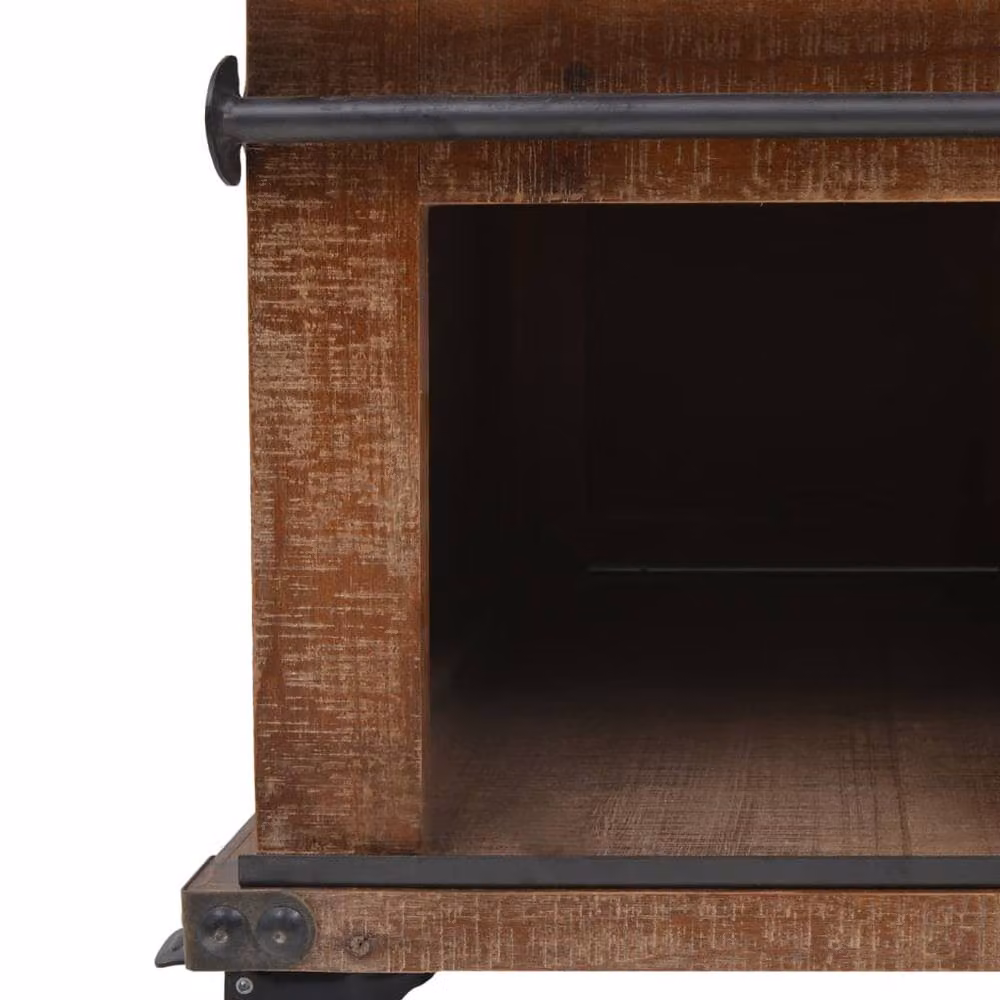 Berkfield Home Industrial Solid Fir Wood Coffee Table in Brown, W/D/H: 91 x 51 x 38 cm – 5
