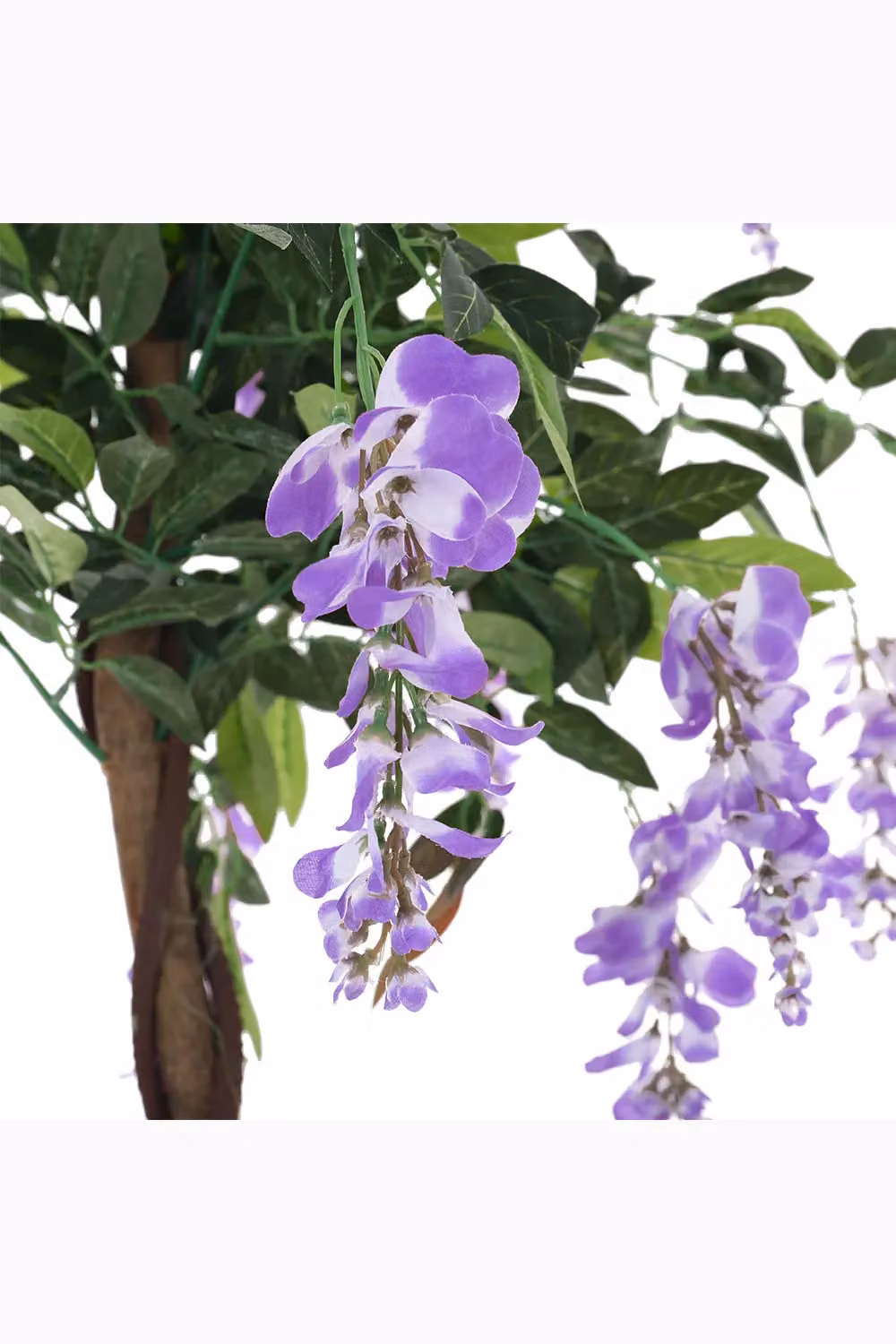 Living and Home 120cm Artificial Wisteria Flower Tree in Purple, Green and Beige with Natural Pot – 3