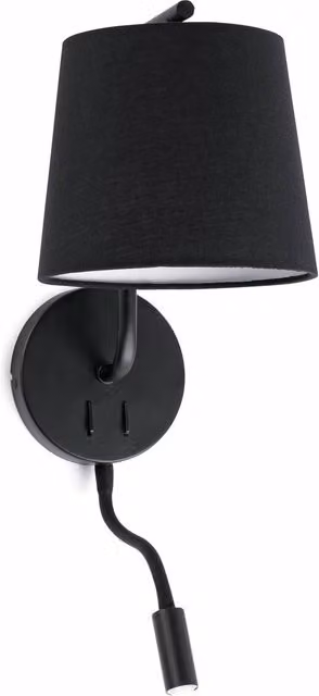Faro Berni Adjustable LED Indoor Wall Reading Lamp in Black