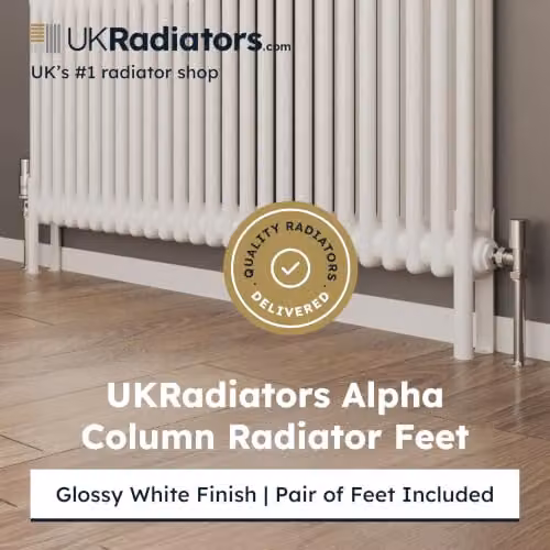UK Radiators Steel Freestanding 2 Column Radiator Feet in Matt White or Anthracite – 2