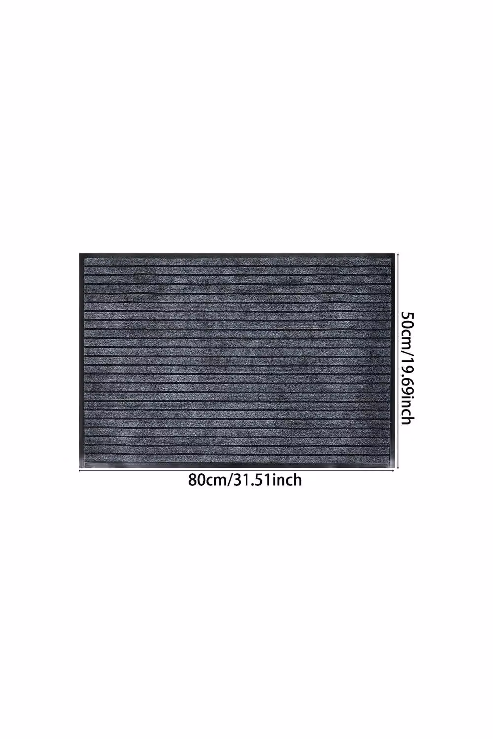 Living and Home Rectangular Non-Slip Striped PVC Entryway Doormat in Grey, W/D: 50 x 80 cm – 6
