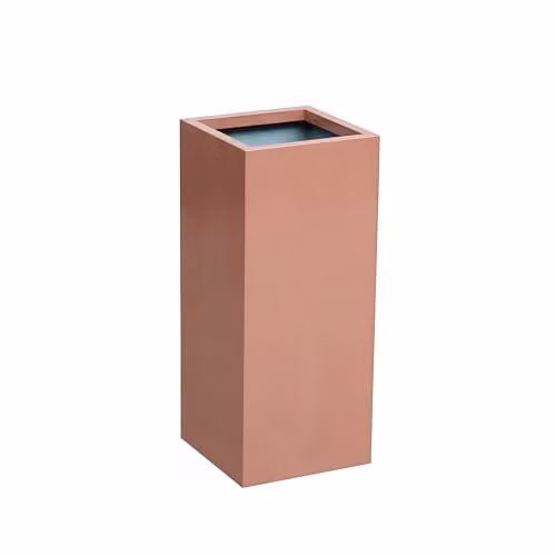Primrose Galvanised Steel Tall Cube Planter in Bronze and Brown, H: 75 cm, W: 32 cm, D: 32 cm