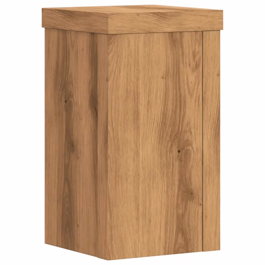 Berkfield Home Set of 2 Artisan Oak Plant Stands, Brown Engineered Wood, W/D/H: 10 x 10 x 18 cm – 3