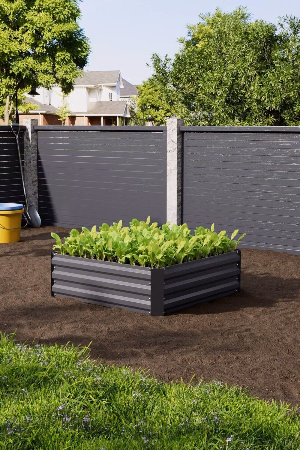 Garden Sanctuary Galvanised Steel Raised Garden Bed in Grey – 3