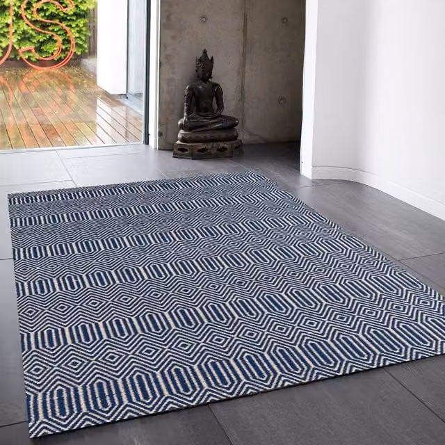 The Rug Shop UK Blue Geometric Modern Area Rug, W: 300 cm, D: 200 cm – 1
