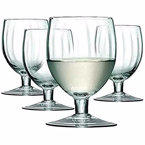 LSA International Mia Wine Glass Set of 4, 350ml, Transparent Recycled Glass